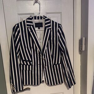 Banana Republic Navy and White Striped Blazer